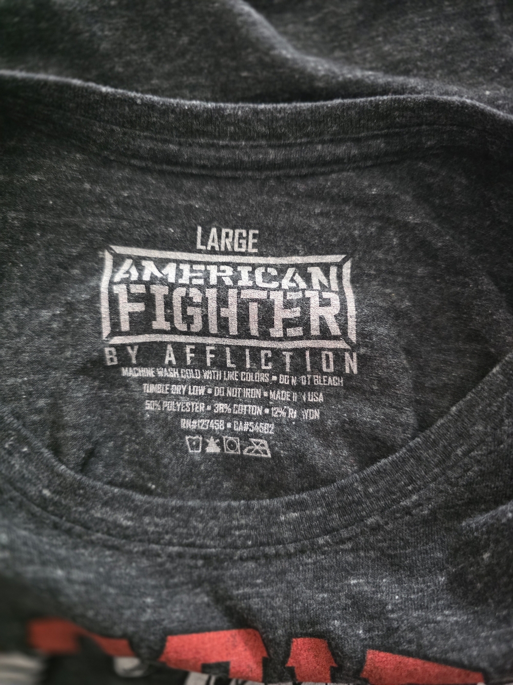 American Fighter Women's Large Black Heather Crew Neck T‑Shirt
